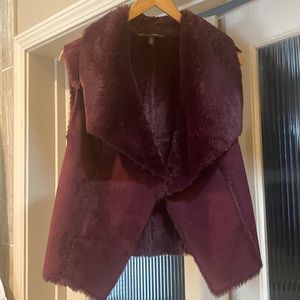 Suede with faux fur vest
